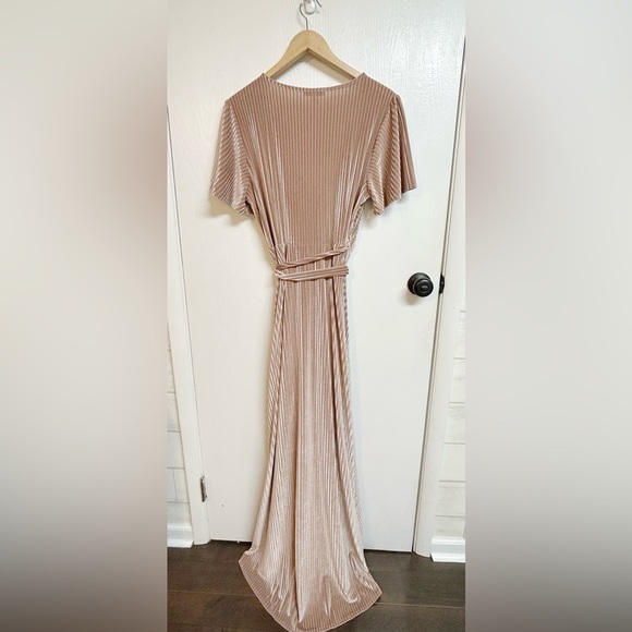 Baltic Born Andi Ribbed Velvet Wrap Maxi Dress Champagne XXL NWT - Picture 10 of 12